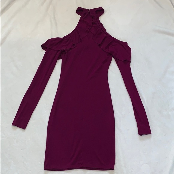 Forever 21 Cut Out Shoulder Ruffle Bodycon Dress - Picture 11 of 15